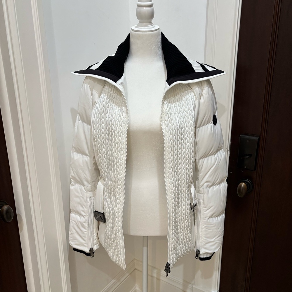 BOGNER Women’s SKI Jacket NWT SZ 10 high water resistance down fill knit collar